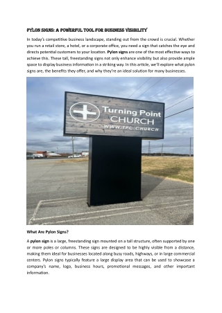Pylon Signs: A Powerful Tool for Business Visibility