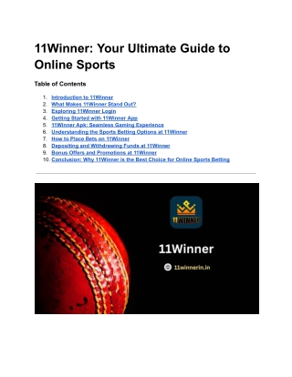 11Winner Your Ultimate Guide to Online Sports