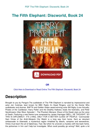 PDF The Fifth Elephant Discworld  Book 24