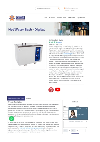 Precision Testing with Water Bath Digital Systems