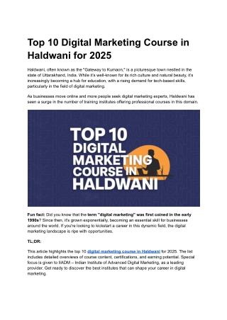 Digital Marketing Course in Haldwani