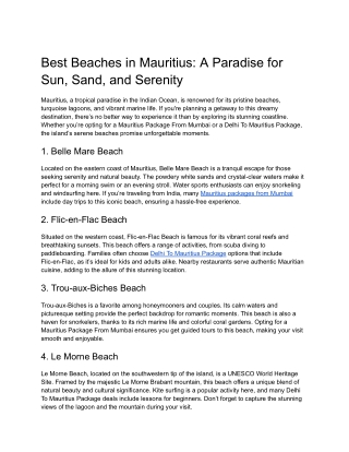 Best Beaches in Mauritius_ A Paradise for Sun, Sand, and Serenity