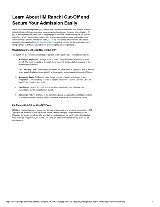 iim ranchi cut off - Google Docs