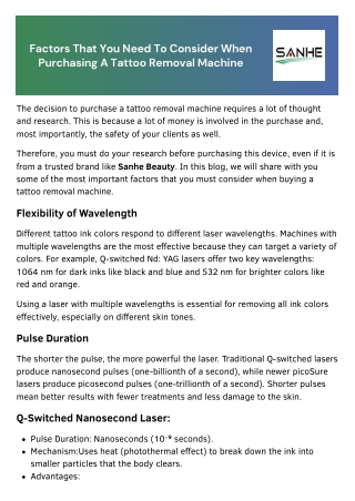 Factors That You Need To Consider When Purchasing A Tattoo Removal Machine