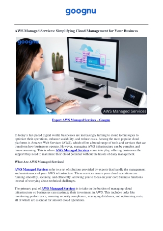 Expert AWS Managed Services – Goognu