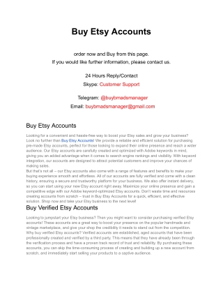 Buy Etsy Accounts