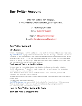 Buy Twitter Account