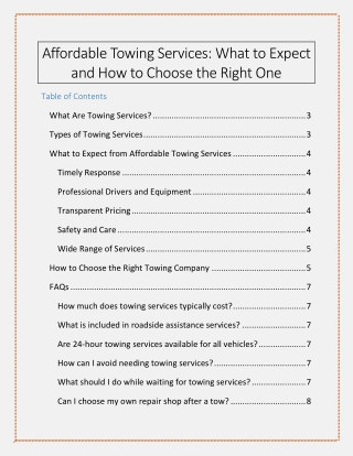 Affordable Towing Services