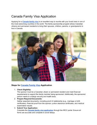 Canada Family Visa Application