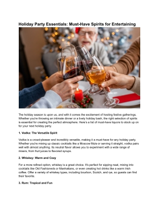 Holiday Party Essentials_ Must-Have Spirits for Entertaining