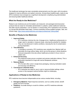 ReadyMedicines_ A Game-Changer in health