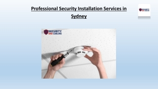 Professional Security Installation Services in Sydney