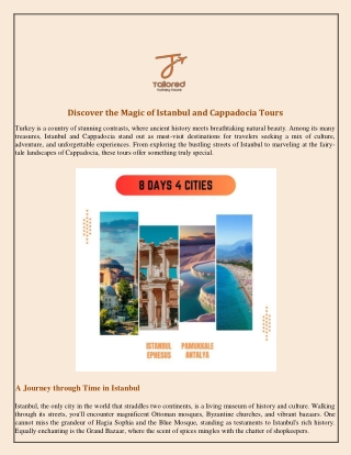 Discover the Magic of Istanbul and Cappadocia Tours