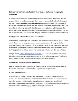 Software Company in Vadodara