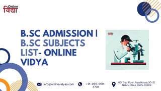 B.sc Admission| B.sc Subjects List- Online Vidya