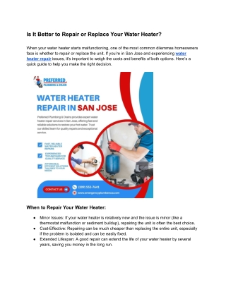 Is It Better to Repair or Replace Your Water Heater?