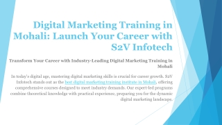 Digital Marketing Training in Mohali