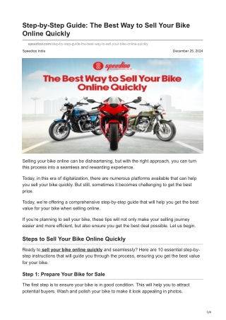 speedioo.com-Step-by-Step Guide The Best Way to Sell Your Bike Online Quickly