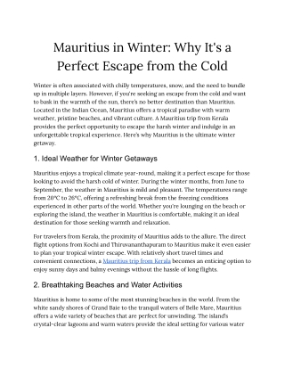 Mauritius in Winter_ Why It's a Perfect Escape from the Cold