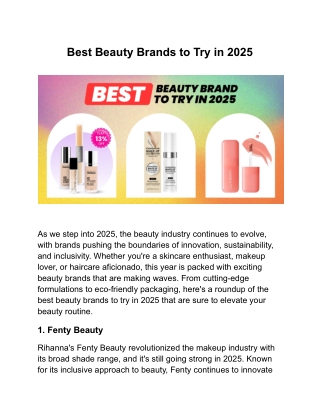Best Beauty Brands to Try in 2025