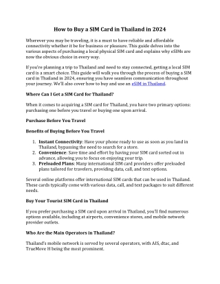 How to Buy a SIM Card in Thailand in 2024