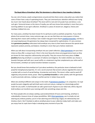 The Royal Allure of Amethyst_ Why This Gemstone is a Must-Have in Your Jewellery Collection