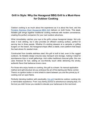 Grill in Style_ Why the Hexagonal BBQ Grill Is a Must-Have for Outdoor Cooking