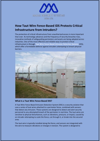 How Taut Wire Fence-Based IDS Protects Critical Infrastructure from Intruders?