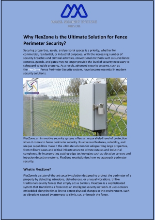 Why FlexZone is the Ultimate Solution for Fence Perimeter Security?