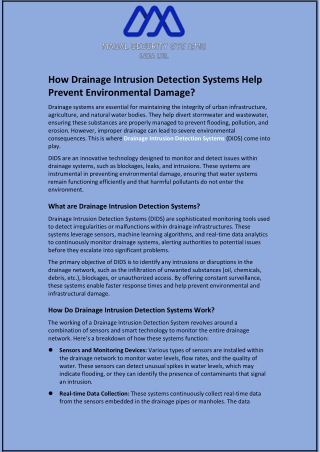 How Drainage Intrusion Detection Systems Help Prevent Environmental Damage?