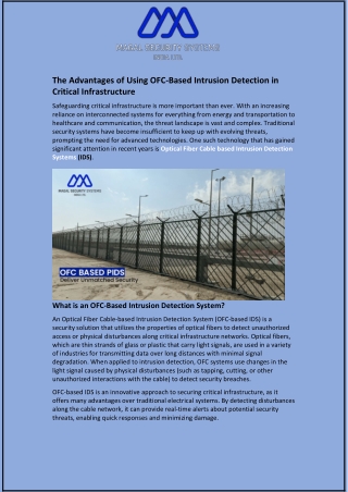 The Advantages of Using OFC-Based Intrusion Detection in Critical Infrastructure