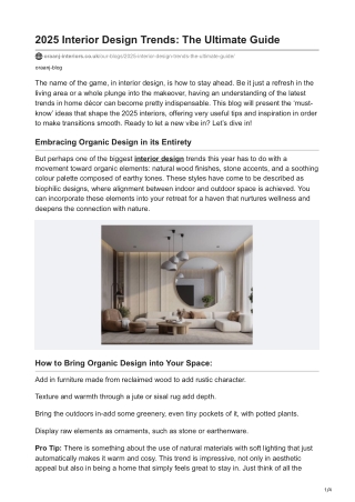 2025 Interior Design Trends: The Ultimate Guide