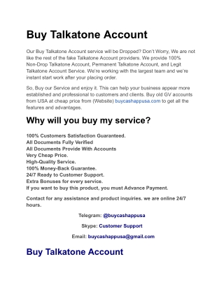 Buy Talkatone Account