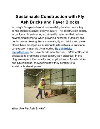 Durable and Eco-Friendly Ash Bricks for Modern Construction