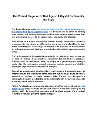 The Vibrant Elegance of Red Agate_ A Crystal for Serenity and Style