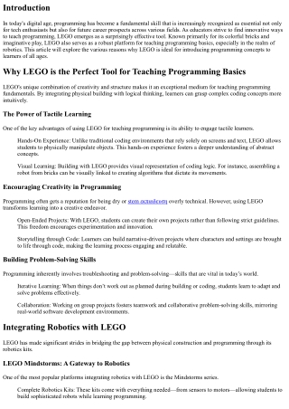 “Why LEGO is the Perfect Tool for Teaching Programming Basics”