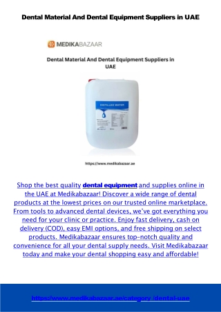 Dental and Physiotherapy Equipment Suppliers in UAE