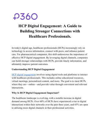 HCP Digital Engagement: A Guide to Building Stronger Connections with Healthcare