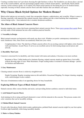 Why Choose Black-Styled Options for Modern Homes?