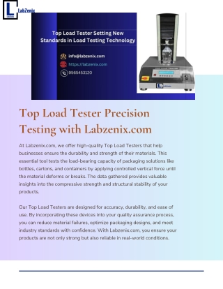 Top Load Tester The Key to Packaging Strength and Reliability