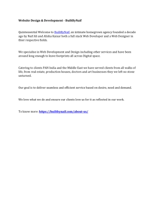 Website Design & Development - BuiltByNaif