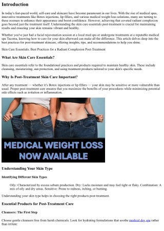 Skin Care Essentials: Best Practices for a Radiant Complexion Post-Treatment