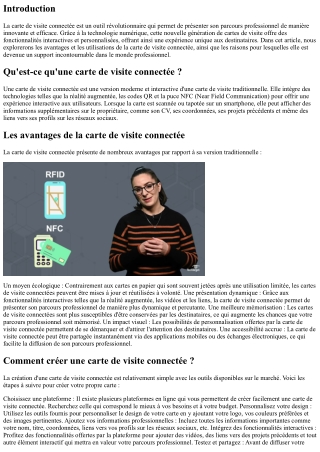 La carte de visite connectée : un support innovant pour présenter son parcours p