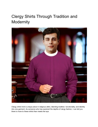 Clergy Shirts Through Tradition and Modernity