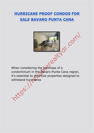 HURRICANE PROOF CONDOS FOR SALE BAVARO PUNTA CANA