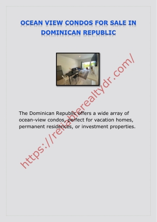 OCEAN VIEW CONDOS FOR SALE IN DOMINICAN REPUBLIC