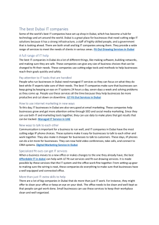 Fit Out Drawing Services in Dubai