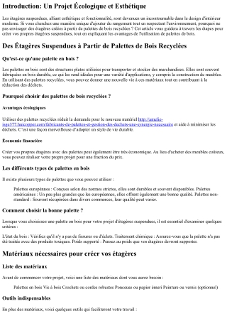 Des Étagères Suspendues à Partir de Palettes de Bois Recyclées