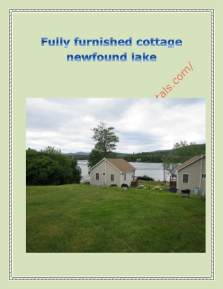 2 bedroom cottage newfound lake