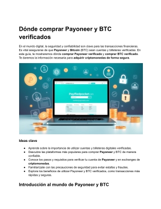Where to buy verified payoneer and btc